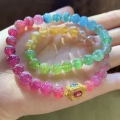 【高級】 天然 トルマリン ブレスレット 42.9g,k18