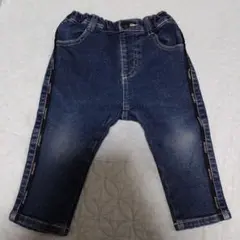 ブランシェス　デニムパンツ サイドロゴ入り 90　裏起毛