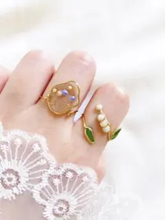 すずらん　ワイヤーリング　2つセット