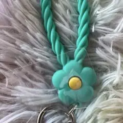 ミントグリーン 花形 シリコン フォンタグ