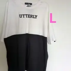 Tシャツ ホワイト　ブラック L