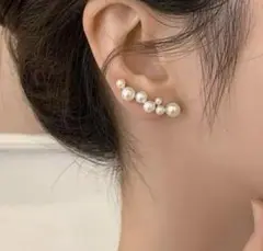 バブルパールイヤーカフ 片耳用 イヤークリップ 華やか 上品