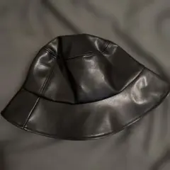 黒 レザー バケットハット サイズ28