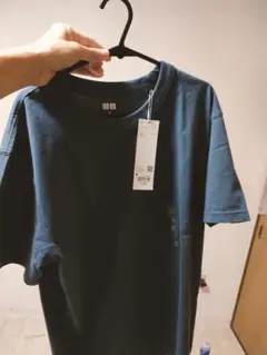 新品未使用　UNIQLOクルーネックTシャツ　67ブルー　Мサイズ