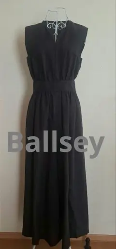 Ballsey リネンコットン ウエストギャザーオールインワン サロペット