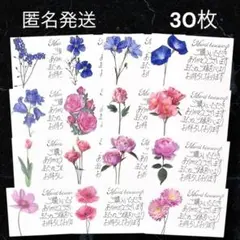#27 手書き サンキューカード サンクスカード メッセージ 花柄 花 植物
