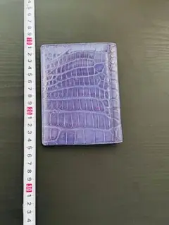 【新品未使用】クロコダイル　パスケース　パープル