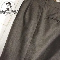 人気 ツータック スラックス ハガー W34L29 グレー ポリ混 パンツ 古着