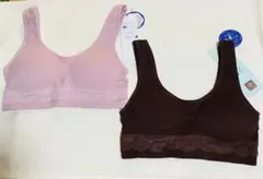 新品未使用タグ付き ノンワイヤー ブラ ナイトブラ M ブラウン 匿名配送
