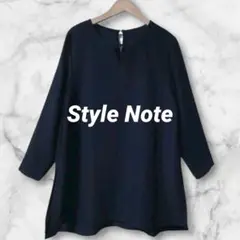 Ld755＊StyleNote スタイルノート 千趣会 長袖チュニック ネイビー