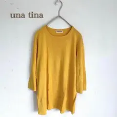 una tina】シルク100% クロップド　サマーニット　マスタード　オレンジ