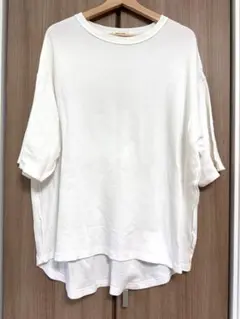 ホワイト 五分袖 Tシャツ