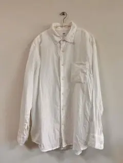 UNIQLO ユニクロ　リネン リネンシャツ　ホワイトシャツ L シャツ