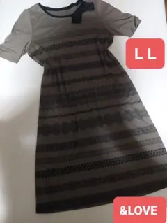 &LOVE LLサイズ ストライプ柄 ワンピース