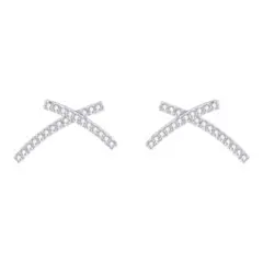 キラキラ　クロス　ピアス　シルバー【両耳セット】