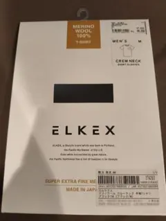 『新品未開封』エルケクス ELKEX メリノウール Tシャツ ブラック Mサイズ