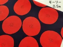 0.5m　あんぱん　コッカ　モーリー　生地　KOKKA　ネイビー　191