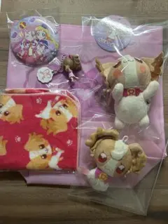 わんだふるぷりきゅあ　こむぎ　犬袋　タオル　缶バッジ　ぬいぐるみ