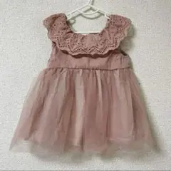 美品　petitmain ワンピース　80cm ベビー　キッズ　ピンク