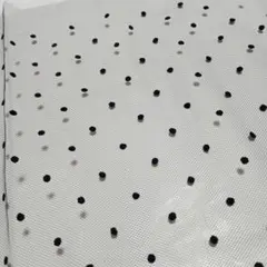 ナイロンフロッキー　水玉　黒×黒　約92cm×70cm
