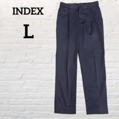 《INDEX》インデックス　テーパードパンツ【L】ネイビー　ワールド