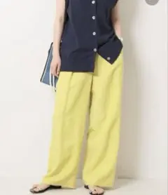 【Spick and Span】ソフトドレープバックイージーパンツ イエロー40