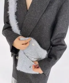 新品タグ付き　EDIT. FOR LULU ラメニット ミニバッグ シルバー