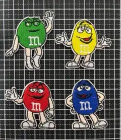 ｍ&ｍ'ｓ ４枚セット アイロンワッペン アップリケ 刺繍ワッペン パッチ