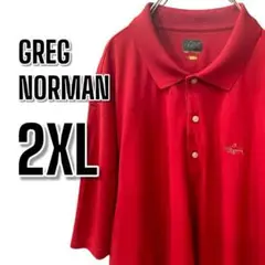 【534】USA古着 ポロシャツ GREG NORMAN 2XL レッド