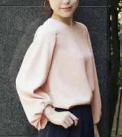 【Spick＆Span】ボリュームスリーブブラウス　くすみピンク