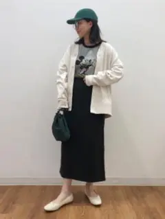 UNIQLO ユニクロ デニムジャージーナローロングスカート M ブラック