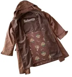 Burberry 【激レア】裏地デザイン フード付き ロングコート