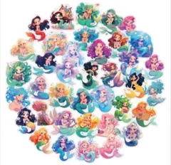 【サマーセール】マーメイド　人魚姫　シール　ステッカー　防水　ランダム25枚