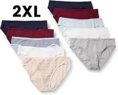 【大きめサイズ】10枚組 ビキニショーツ レディース 2XL（US：L）