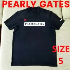 PEARLY GATES★パーリーゲイツモックネックシャツ★サイズ5★ネイビー