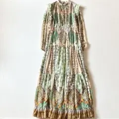 極美品✨Sov.ソブ　2025SS　フラワーシフォンロングワンピース　インナー付