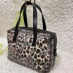 希少 ETRO エトロ レオパード ペイズリー バック ハンドバック