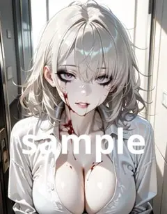 AI美女 アニメ イラスト A4ポスター ハロウィンゾンビコスプレ彼女@290