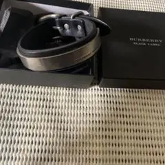 未使用品　BURBERRY BLACK LABEL ブラックレザーブレスレット 美品✨ BURBERRY バーバリー ブラックレーベル レザー