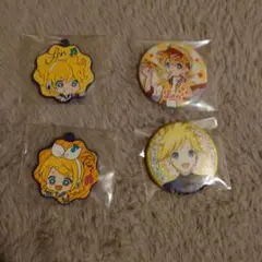 鏡音レン　缶バッチ×2 ラバスト×1 鏡音リン　ラバスト×1 セット