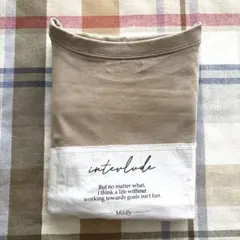 ブラウンベージュ バックプリント厚手Tシャツ