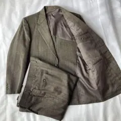 archive スーツ ジャケット セットアップ パンツ ブラウン 大人気 古着