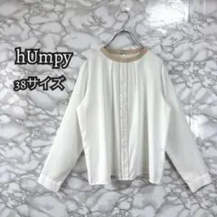 981 humpy ホワイト ラウンドネック サイズ38 長袖シャツ ブラウス