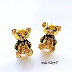 新品未使用品♡テディベア可愛いくまゴールドヴィンテージ海外インポート韓国ピアス