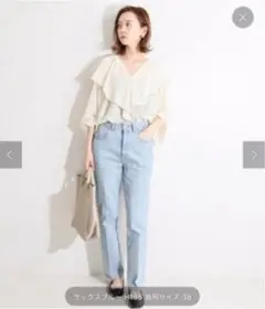 IENA LA BOUCLEフレア5PKデニムパンツ38サイズ★サックスブルー