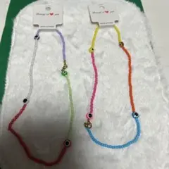 カラフルビーズ チョーカー 目モチーフ