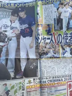日刊スポーツ　8月27日号 BTSテテ 、V始球式 大谷翔平2部