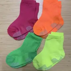メッシュ 靴下 すべり止め付き 4足セット 匿名配送