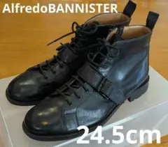 【良品】AlfredoBANNISTER ベルトデザイン レースアップ ブーツ