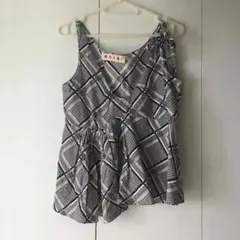 U【美品】MARNI リボンアシンメトリー総柄ビスチェ キャミソール トップス